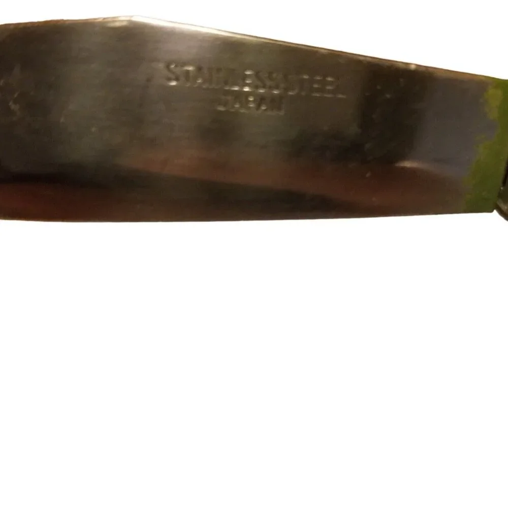 Cheese Board Vintage 70s Wood Ceramic Trivet‎ Cutting Avocado Green Knife